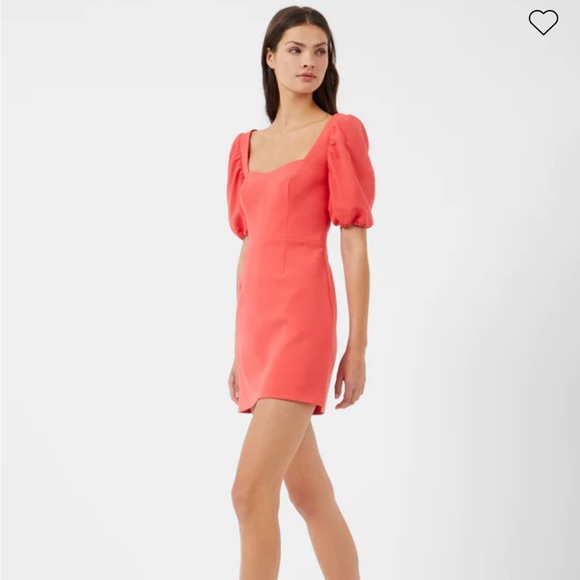 French Connection Whisper Cutout Back Dress in Hibiscus - Picture 3 of 11